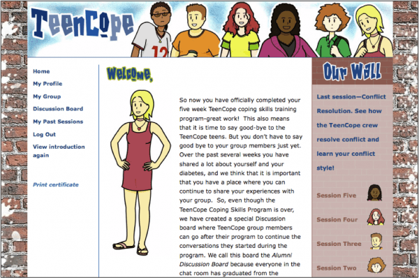 O programa para computador TeenScope, para jovens com diabetes, foi um dos testados no estudo.